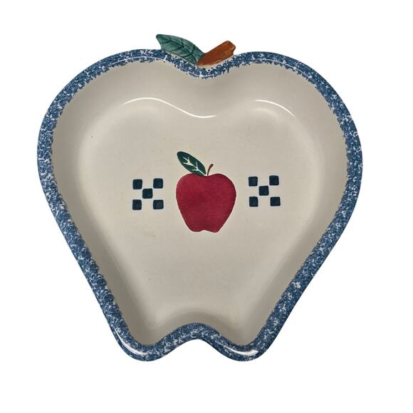 Chaparral Pottery U.S.A. Ceramic Stoneware Apple Shaped Baking / Serving Dish - Picture 1 of 13